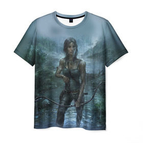 Мужская футболка 3D с принтом Tomb Raider: Лара Крофт в Санкт-Петербурге, 100% полиэфир | прямой крой, круглый вырез горловины, длина до линии бедер | adventure | lara croft | tomb rider | археолог | гробниц | крофт | лара | приключения | расхитительница