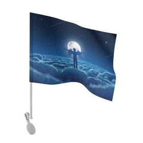 Флаг для автомобиля с принтом XXXTentacion Fly в Санкт-Петербурге, 100% полиэстер | Размер: 30*21 см | art | fly | moon | rap | space | tentacion | xxx | xxxtentacion | космос | луна | небеса | тентасьон