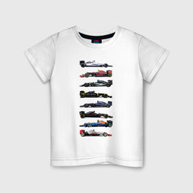 Детская футболка хлопок с принтом Формула 1 в Санкт-Петербурге, 100% хлопок | круглый вырез горловины, полуприлегающий силуэт, длина до линии бедер | f1 | formula 1 | формула 1