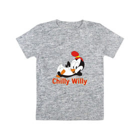 Детская футболка хлопок с принтом Chilly Willy в Санкт-Петербурге, 100% хлопок | круглый вырез горловины, полуприлегающий силуэт, длина до линии бедер | chilly | chilly willy | арт | животные | милые | мультфильмы | пингвины | чилли вилли