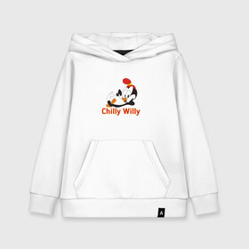 Детская толстовка хлопок с принтом Chilly Willy в Санкт-Петербурге, 100% хлопок | Круглый горловой вырез, эластичные манжеты, пояс, капюшен | Тематика изображения на принте: chilly | chilly willy | арт | животные | милые | мультфильмы | пингвины | чилли вилли