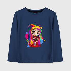 Детский лонгслив хлопок с принтом 6IX9INE COLORS в Санкт-Петербурге, 100% хлопок | круглый вырез горловины, полуприлегающий силуэт, длина до линии бедер | Тематика изображения на принте: 6ix9ine | sixnine | tekashi