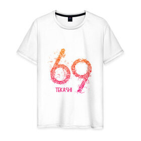 Мужская футболка хлопок с принтом Tekashi69 в Санкт-Петербурге, 100% хлопок | прямой крой, круглый вырез горловины, длина до линии бедер, слегка спущенное плечо. | 6ix9ine | sixnine | tekashi