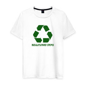 Мужская футболка хлопок с принтом Boulevard Depo в Санкт-Петербурге, 100% хлопок | прямой крой, круглый вырез горловины, длина до линии бедер, слегка спущенное плечо. | bdepo | boulevard depo | артем шатохин | булевард депо
