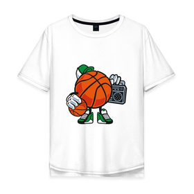 Мужская футболка хлопок Oversize с принтом Hip Hop Basketball в Санкт-Петербурге, 100% хлопок | свободный крой, круглый ворот, “спинка” длиннее передней части | 