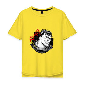 Мужская футболка хлопок Oversize с принтом Берсерк. Гатс в Санкт-Петербурге, 100% хлопок | свободный крой, круглый ворот, “спинка” длиннее передней части | berserk | berzerk | guts | берсерк | гатс