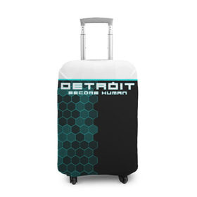 Чехол для чемодана 3D с принтом Detroit become human в Санкт-Петербурге, 86% полиэфир, 14% спандекс | двустороннее нанесение принта, прорези для ручек и колес | 2038 | connor | dbh | detroit | gamer | kara | андроид | девиант | детройт | кара | квест | коннор | маркус