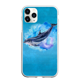 Чехол для iPhone 11 Pro матовый с принтом Дельфин в Санкт-Петербурге, Силикон |  | dolphin | акварель | дельфин | море | морские млекопитающие | океан | синий