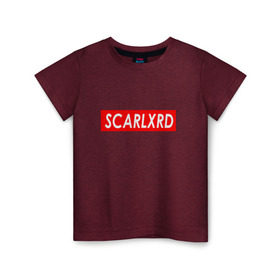 Детская футболка хлопок с принтом Scarlxrd в Санкт-Петербурге, 100% хлопок | круглый вырез горловины, полуприлегающий силуэт, длина до линии бедер | 