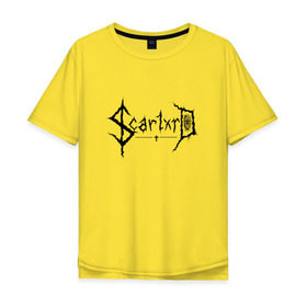 Мужская футболка хлопок Oversize с принтом scarlxrd_black_ в Санкт-Петербурге, 100% хлопок | свободный крой, круглый ворот, “спинка” длиннее передней части | 