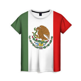 Женская футболка 3D с принтом Мексика Чемпионат Мира в Санкт-Петербурге, 100% полиэфир ( синтетическое хлопкоподобное полотно) | прямой крой, круглый вырез горловины, длина до линии бедер | mexico | бразилия | мексика | сборная мексики | футбол | чемпионат мира