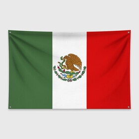 Флаг-баннер с принтом Мексика Чемпионат Мира в Санкт-Петербурге, 100% полиэстер | размер 67 х 109 см, плотность ткани — 95 г/м2; по краям флага есть четыре люверса для крепления | mexico | бразилия | мексика | сборная мексики | футбол | чемпионат мира