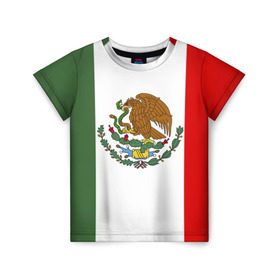 Детская футболка 3D с принтом Мексика Чемпионат Мира в Санкт-Петербурге, 100% гипоаллергенный полиэфир | прямой крой, круглый вырез горловины, длина до линии бедер, чуть спущенное плечо, ткань немного тянется | mexico | бразилия | мексика | сборная мексики | футбол | чемпионат мира