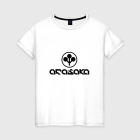 Женская футболка хлопок с принтом ARASAKA   CYBERPUNK 2077 в Санкт-Петербурге, 100% хлопок | прямой крой, круглый вырез горловины, длина до линии бедер, слегка спущенное плечо | 