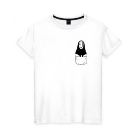 Женская футболка хлопок с принтом Унесённые призраками в Санкт-Петербурге, 100% хлопок | прямой крой, круглый вырез горловины, длина до линии бедер, слегка спущенное плечо | spirited away | миядзаки | хаяо
