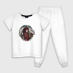 Детская пижама хлопок с принтом Унесённые призраками в Санкт-Петербурге, 100% хлопок |  брюки и футболка прямого кроя, без карманов, на брюках мягкая резинка на поясе и по низу штанин
 | spirited away | миядзаки | хаяо