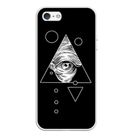 Чехол для iPhone 5/5S матовый с принтом Всевидящее око в Санкт-Петербурге, Силикон | Область печати: задняя сторона чехла, без боковых панелей | Тематика изображения на принте: tattoo | в треугольнике | всевидящее око | всевидящий глаз | зрачок | пирамида | тату