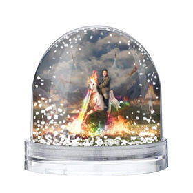 Снежный шар с принтом Ким чен ын на Единороге в Санкт-Петербурге, Пластик | Изображение внутри шара печатается на глянцевой фотобумаге с двух сторон | 