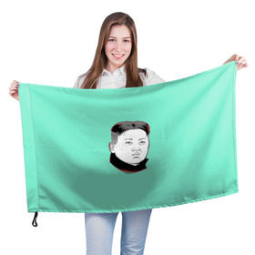 Флаг 3D с принтом Ким чен ын в Санкт-Петербурге, 100% полиэстер | плотность ткани — 95 г/м2, размер — 67 х 109 см. Принт наносится с одной стороны | 