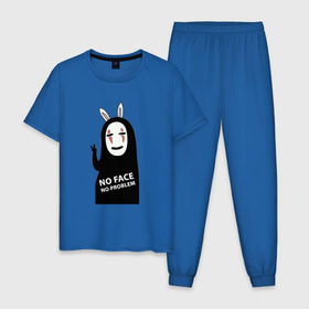 Мужская пижама хлопок с принтом Унесенные призраками в Санкт-Петербурге, 100% хлопок | брюки и футболка прямого кроя, без карманов, на брюках мягкая резинка на поясе и по низу штанин
 | spirited away | миядзаки | хаяо