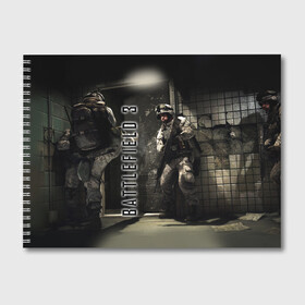 Альбом для рисования с принтом BATTLEFIELD 3 в Санкт-Петербурге, 100% бумага
 | матовая бумага, плотность 200 мг. | battlefield | война | игры | оружия | поле битвы | солдат | спецназ | стратегия | тактика | танки | шутер