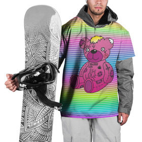 Накидка на куртку 3D с принтом Мишка Lil Peep в Санкт-Петербурге, 100% полиэстер |  | gbc | hip hop | lil peep | love | pink | rap | лил пип | лилпип | медведь | медвежонок | мишка | реп | розовый | рэп | тату | трэп | хип хоп | эмо
