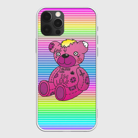 Чехол для iPhone 12 Pro с принтом Мишка Lil Peep в Санкт-Петербурге, силикон | область печати: задняя сторона чехла, без боковых панелей | gbc | hip hop | lil peep | love | pink | rap | лил пип | лилпип | медведь | медвежонок | мишка | реп | розовый | рэп | тату | трэп | хип хоп | эмо