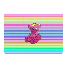 Магнитный плакат 3Х2 с принтом Мишка Lil Peep в Санкт-Петербурге, Полимерный материал с магнитным слоем | 6 деталей размером 9*9 см | Тематика изображения на принте: gbc | hip hop | lil peep | love | pink | rap | лил пип | лилпип | медведь | медвежонок | мишка | реп | розовый | рэп | тату | трэп | хип хоп | эмо