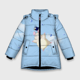 Зимняя куртка для девочек 3D с принтом Унесённые призраками в Санкт-Петербурге, ткань верха — 100% полиэстер; подклад — 100% полиэстер, утеплитель — 100% полиэстер. | длина ниже бедра, удлиненная спинка, воротник стойка и отстегивающийся капюшон. Есть боковые карманы с листочкой на кнопках, утяжки по низу изделия и внутренний карман на молнии. 

Предусмотрены светоотражающий принт на спинке, радужный светоотражающий элемент на пуллере молнии и на резинке для утяжки. | spirited away | миядзаки | хаяо