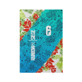Обложка для паспорта матовая кожа с принтом R6S SUNSPLASH PREMIUM PACK в Санкт-Петербурге, натуральная матовая кожа | размер 19,3 х 13,7 см; прозрачные пластиковые крепления | caveira | dokkaebi | ela | mute | outbreak | r6s | rainbow | rainbow six siege | sunsplash premium pack | tom clancys | радуга 6 осада | том клэнси