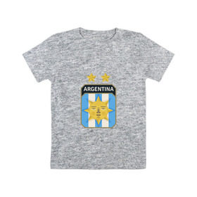 Детская футболка хлопок с принтом Аргентина в Санкт-Петербурге, 100% хлопок | круглый вырез горловины, полуприлегающий силуэт, длина до линии бедер | 