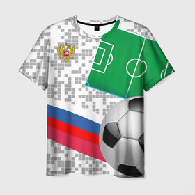 Мужская футболка 3D с принтом Русский футбол в Санкт-Петербурге, 100% полиэфир | прямой крой, круглый вырез горловины, длина до линии бедер | football | russia | sport | акинфеев | матч | россия | россия хорватия | россия чемпион | сборная россии | спорт | футбол