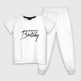 Детская пижама хлопок с принтом God save Britney в Санкт-Петербурге, 100% хлопок |  брюки и футболка прямого кроя, без карманов, на брюках мягкая резинка на поясе и по низу штанин
 | baby one more time | britney spears | oops | бритни спирс