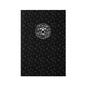 Обложка для паспорта матовая кожа с принтом Runes в Санкт-Петербурге, натуральная матовая кожа | размер 19,3 х 13,7 см; прозрачные пластиковые крепления | freeform | shadowhunters | доминик шервуд | клэри фрэй | кэтрин макнамара | фэнтази