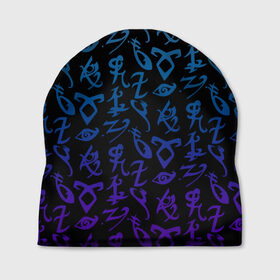 Шапка 3D с принтом Blue runes в Санкт-Петербурге, 100% полиэстер | универсальный размер, печать по всей поверхности изделия | freeform | shadowhunters | доминик шервуд | клэри фрэй | кэтрин макнамара | фэнтази