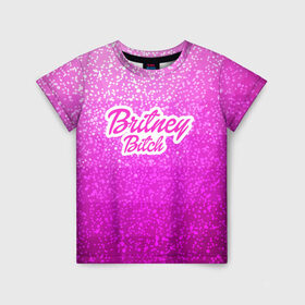 Детская футболка 3D с принтом Britney Bitch _pink в Санкт-Петербурге, 100% гипоаллергенный полиэфир | прямой крой, круглый вырез горловины, длина до линии бедер, чуть спущенное плечо, ткань немного тянется | baby one more time | britney spears | oops | бритни спирс