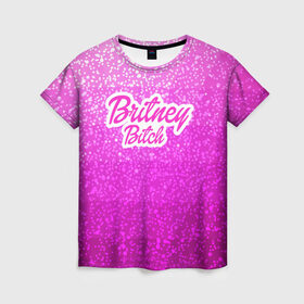 Женская футболка 3D с принтом Britney Bitch _pink в Санкт-Петербурге, 100% полиэфир ( синтетическое хлопкоподобное полотно) | прямой крой, круглый вырез горловины, длина до линии бедер | baby one more time | britney spears | oops | бритни спирс