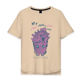 Мужская футболка хлопок Oversize с принтом Dorohedoro в Санкт-Петербурге, 100% хлопок | свободный крой, круглый ворот, “спинка” длиннее передней части | anime | dorohedoro | heart | manga | pink