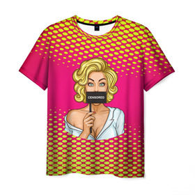 Мужская футболка 3D с принтом Pop Art в Санкт-Петербурге, 100% полиэфир | прямой крой, круглый вырез горловины, длина до линии бедер | 