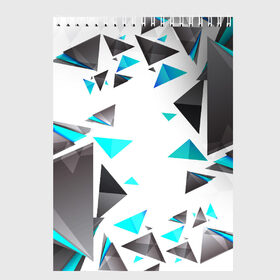 Скетчбук с принтом TRIANGLE в Санкт-Петербурге, 100% бумага
 | 48 листов, плотность листов — 100 г/м2, плотность картонной обложки — 250 г/м2. Листы скреплены сверху удобной пружинной спиралью | 2019 | new | triangle | геометрия | текстура | треугольники | цветные