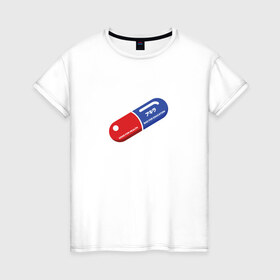 Женская футболка хлопок с принтом Good for health в Санкт-Петербурге, 100% хлопок | прямой крой, круглый вырез горловины, длина до линии бедер, слегка спущенное плечо | akira | anime | good for health