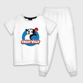 Детская пижама хлопок с принтом Чилли Вилли в Санкт-Петербурге, 100% хлопок |  брюки и футболка прямого кроя, без карманов, на брюках мягкая резинка на поясе и по низу штанин
 | Тематика изображения на принте: chili vili | chilli willi | chilly willy | пингвин | пингвиненок | чили вили | чилли вилли