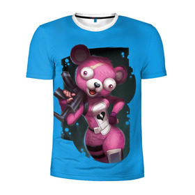 Мужская футболка 3D спортивная с принтом Cuddle Team Leader в Санкт-Петербурге, 100% полиэстер с улучшенными характеристиками | приталенный силуэт, круглая горловина, широкие плечи, сужается к линии бедра | battle royale | cuddle | fortnite | leader | битва | королевская | ниндзя | розовый медведь | фортнайт