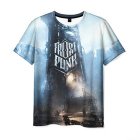 Мужская футболка 3D с принтом Frost punk в Санкт-Петербурге, 100% полиэфир | прямой крой, круглый вырез горловины, длина до линии бедер | 