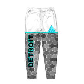 Мужские брюки 3D с принтом Detroit: Become Human в Санкт-Петербурге, 100% полиэстер | манжеты по низу, эластичный пояс регулируется шнурком, по бокам два кармана без застежек, внутренняя часть кармана из мелкой сетки | 