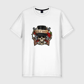 Мужская футболка премиум с принтом guns n roses 3 в Санкт-Петербурге, 92% хлопок, 8% лайкра | приталенный силуэт, круглый вырез ворота, длина до линии бедра, короткий рукав | guns n roses
