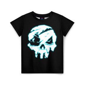Детская футболка 3D с принтом Sea of Thieves в Санкт-Петербурге, 100% гипоаллергенный полиэфир | прямой крой, круглый вырез горловины, длина до линии бедер, чуть спущенное плечо, ткань немного тянется | action | adventure | боевик | графика | мульт | остров | пираты | череп