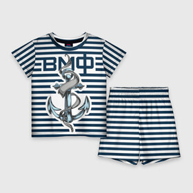 Детский костюм с шортами 3D с принтом Якорь ВМФ в Санкт-Петербурге,  |  | военно морской флот | тельняшка | флот