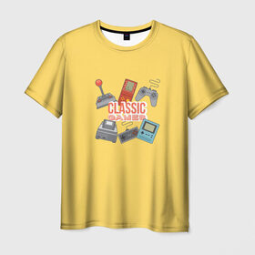 Мужская футболка 3D с принтом Classic games в Санкт-Петербурге, 100% полиэфир | прямой крой, круглый вырез горловины, длина до линии бедер | dendi | nintendo | денди | игры | тетрис