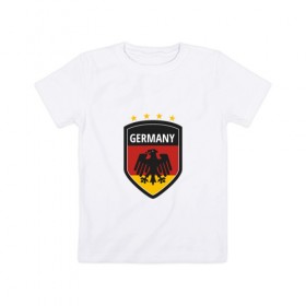 Детская футболка хлопок с принтом Germany в Санкт-Петербурге, 100% хлопок | круглый вырез горловины, полуприлегающий силуэт, длина до линии бедер | football | germany | sport | германия | мяч | нойер | орёл | сборная | спорт | флаг | футбол | чемпионат мира